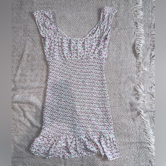 Wild Fable White Ruched Ruffled Mini Dress - Picture 9 of 11